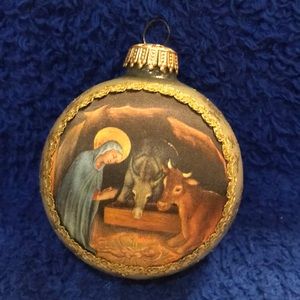 Fabriano hand decorated glass ornament NIB